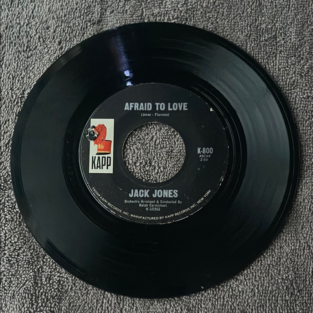 Kapp Records vintage Vinyl 45 rpm Jack Jones